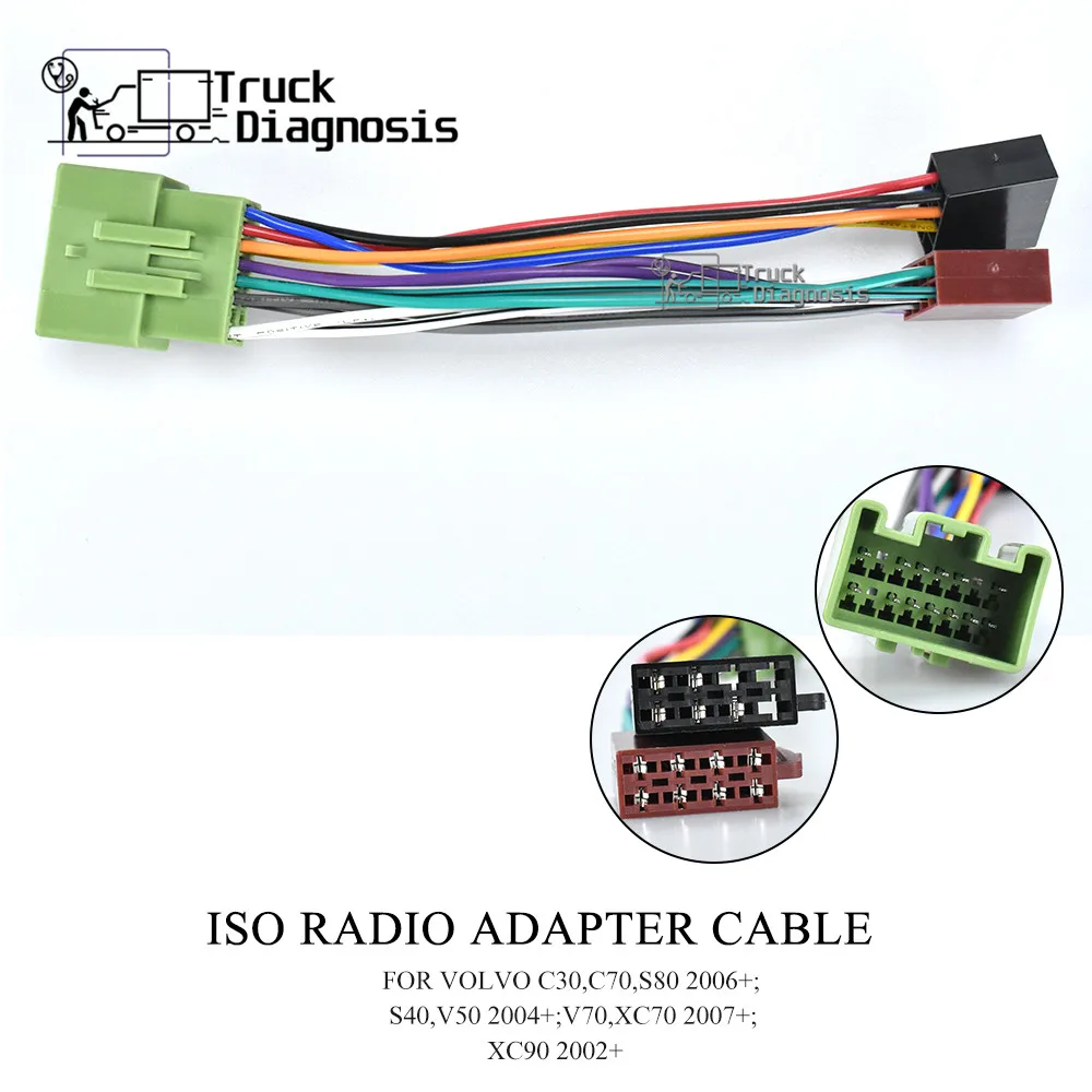 ISO радио адаптер кабель для VOLVO C30, C70, S80 2006+; S40, V50 2004+; V70, XC70 2007+; XC90 2002