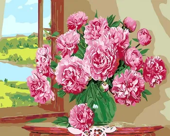 

Canvas-coloring by numbers series "palette" 30x40 "bouquet of pink peonies" Red Cat x-3402