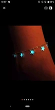 2019 nueva moda luminosa playa vientos azul estrella pentagonal borla tobillera cadena tobilleras para mujer Sandalias pies descalzos 4g