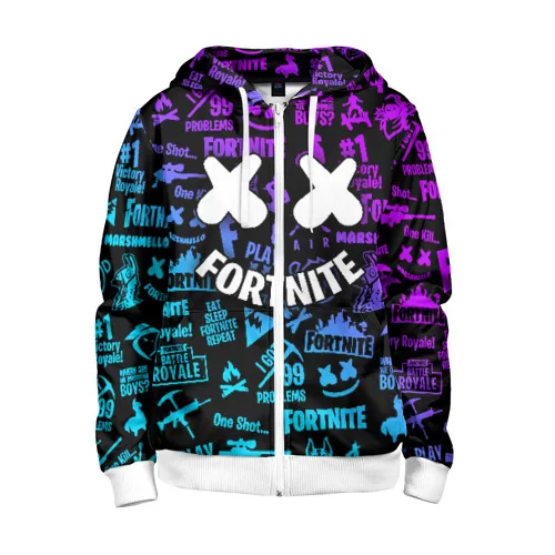 arpón Histérico Dinámica Sudadera 3D para niños con cremallera Fortnite X Marshmello _ - AliExpress  Mobile