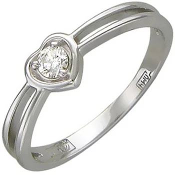 

Esthete heart ring with white gold diamond