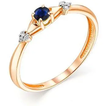 

Alcor ring with sapphire and diamonds in red gold