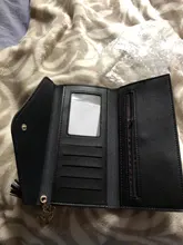 Cartera de piel sintética para mujer, monedero cartera borla, tarjetero, bolso de mano tipo monedero