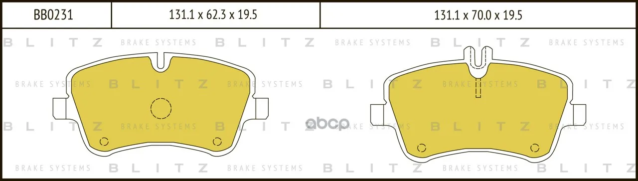 Колодки Тормозные Дисковые Blitz Bb0231 Blitz арт. BB0231