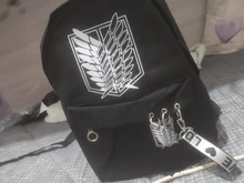 Attack on Titan-mochila negra de viaje con estampado Floral, morral escolar de Anime para chicas adolescentes, morrales para ordenador portátil