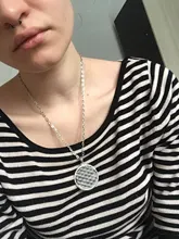 1PC De la flor De la vida budista collar largo cadena semilla De la vida Geometría Sagrada Fleur De Vie De Yoga collar Namasté