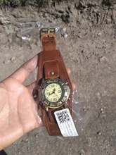 Reloj Retro de correa de cuero con hebilla para hombre, reloj Masculino, estilo Punk, Retro, Simple, ancho, marrón