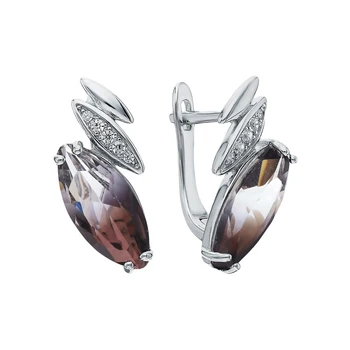 

Silver earrings with sitals and cubic zirconium sunlight sample 925