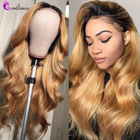 Ombre Lace Front Human Hair Wigs for Women Brazilian Body Wave Human Hair Lace Frontal Wigs Honey Blonde Hd Lace Frontal Wig