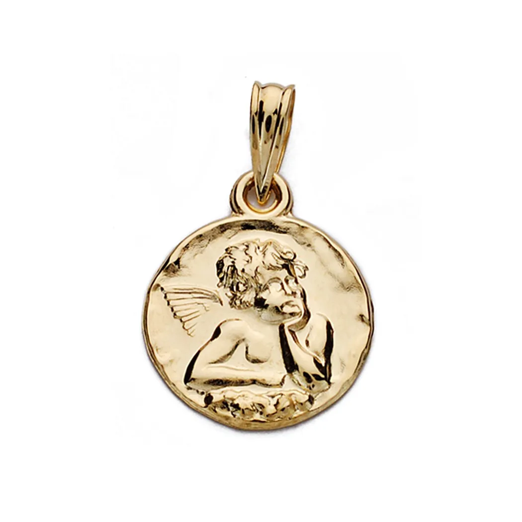 Медаль 9k gold Little Angel mocking 14 мм. [AA0788] | Украшения и аксессуары