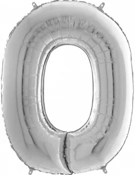 

Balloon Number 0 Silver 66cm