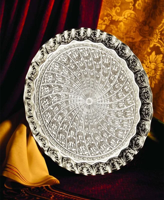 2- authentic tray copper tray service tray serving tray