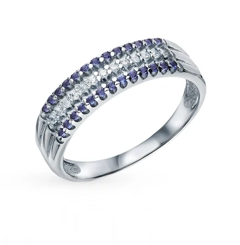 

Silver ring with cubic zirconia sunlight sample 925