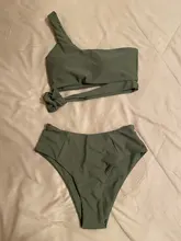 Bikini Push Up de leopardo para mujer, bañador Sexy de un hombro, traje de baño de cintura alta, conjunto de Bikini 2021