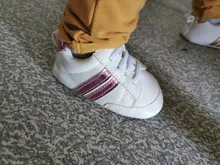 Zapatos de bebé para recién nacidos, zapatillas de Primeros Pasos a rayas, con cordones, de cuero PU, suelas blandas, 0 a 18 meses