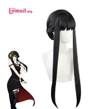 

L-email wig Spy Family Yor Forger Cosplay Wigs Black Color Long Straight Woman Cosplay Wigs Synthetic Hair Heat Resistant