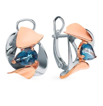 

Gold earrings with Topaz sunlight sample 585