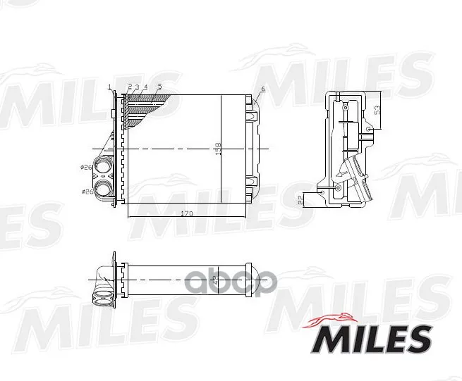 Радиатор Отопителя Renault Logan/Duster/Sandero 1.2-2.0/1.5d 04- Miles Achm001 Miles арт. ACHM001