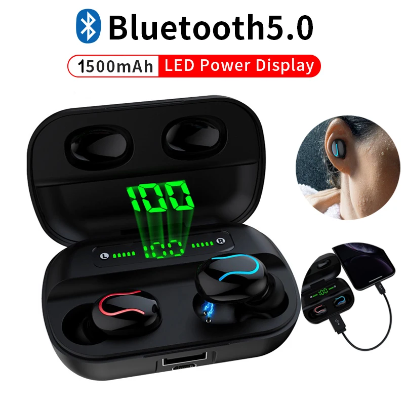 Q32 Bluetooth Earphone TWS Earphones Bluetooth 5 0 Wireless Headphones Sports Handsfree Earphone With Mic