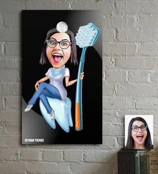 

Personalized Women 'S Dentist Cartoon Wooden Table-4