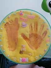 Kit de impresión de huella de bebé, arcilla suave de secado al aire para el cuidado del bebé, Kit de impresión de mano para pies, juguetes de fundición, almohadilla de impresión, recuerdo para recién nacido