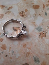 Anillo de compromiso de dos sirenas con perlas para mujer, joyería de boda, Color plata antigua, regalos de amor