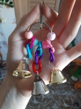 Juguetes Para loros y mascotas cascabeles de cuentas coloridas, soporte de oscilación, jaula de periquito