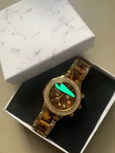 Reloj de diamantes para mujer, pulsera de lujo con bisel de estrás, de cuarzo, dorado