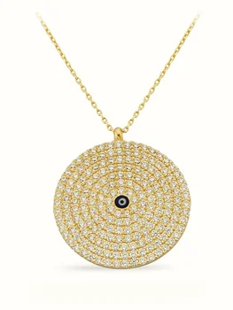 

Gold Evil Eye Necklace 02-330-K1858B