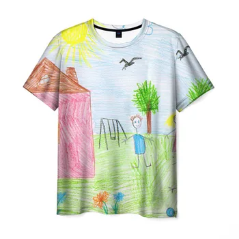 

Men's T-shirt 3D children's drawings