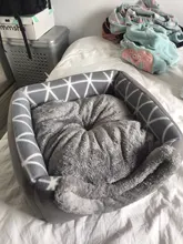 Cama para perros, gatos, cama blanda cama perrera casa cueva cama de saco para dormir Pad tienda mascotas invierno cálido y acogedor camas 2 tamaño L XL 2 colores