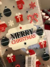 Gift Bag Cookie-Packaging Christmas-Tree Baking-Candy Santa-Claus 50pcs Clear Transparent