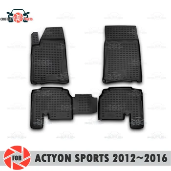 

Floor mats for Ssang Yong Actyon Sports 2012~2016 rugs non slip polyurethane dirt protection interior car styling accessories