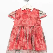 DeFacto/милое модное платье для маленьких девочек фатиновая Повседневная плиссированная одежда с круглым вырезом для девочек детская с коротким рукавом летние платья-J3283A218HS