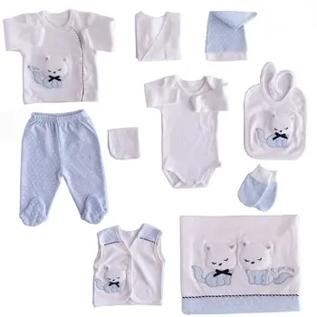 

Cat Embroideried 10 Piece Blue Hospital Output Set