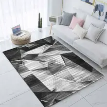 Черный, Серый абстрактный геометрический нордек 3d принт Нескользящая микрофибра Гостиная декоративный современный моющийся коврик