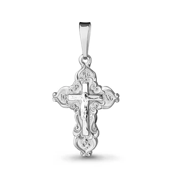 

Aquamarine Orthodox cross without inserts, 925 sterling silver