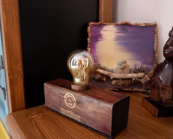 

Woodishi Wooden Home Decor Desk Lamp Vintage Antique Wood