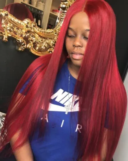 99J red burgundy lace front wig human hair wigs | DreamingHair