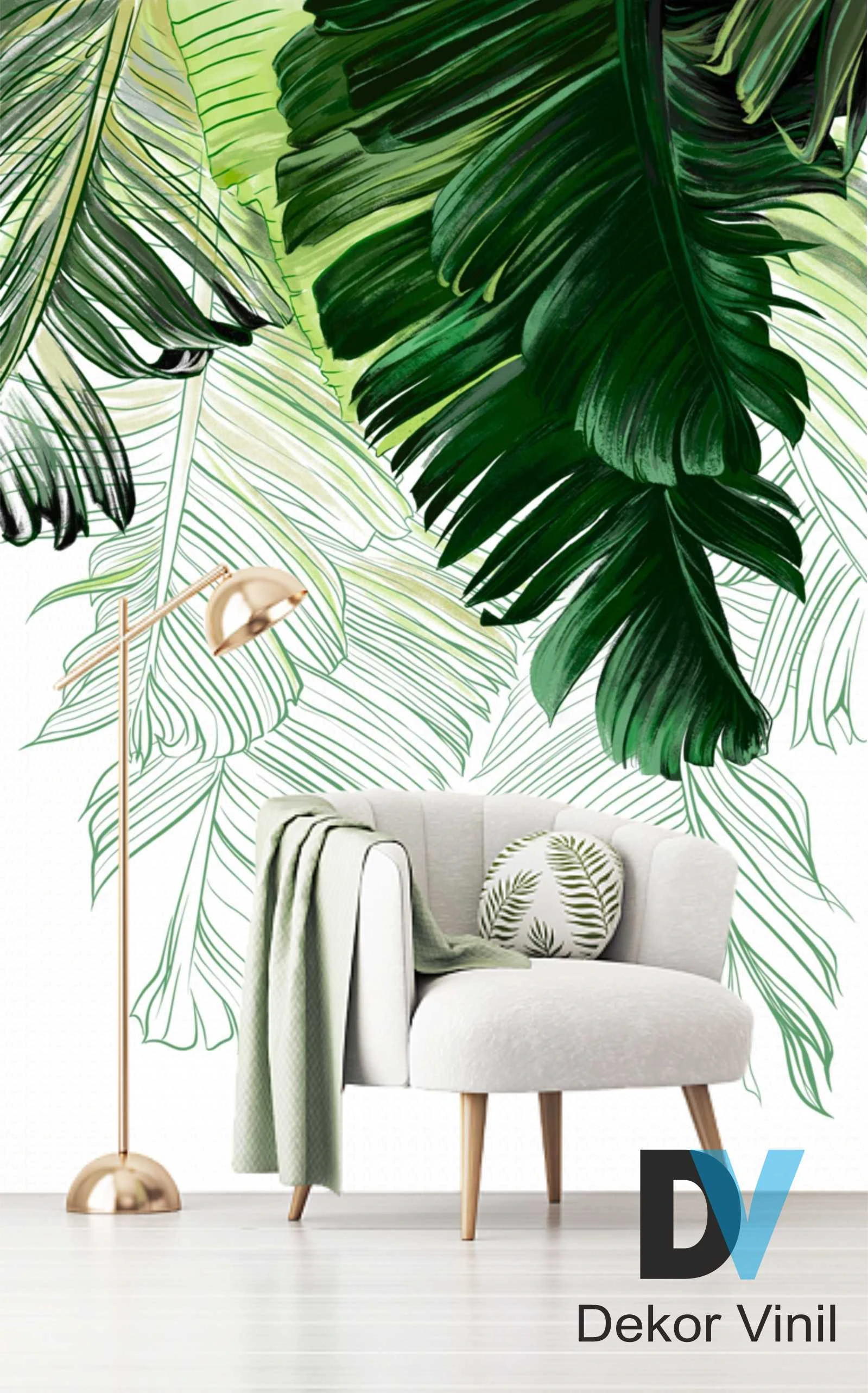 Wall Mural Dekor Vinil Palm Leaves On White Background Wall Mural, Palm  Trees, Palm Leaves, Flowers, Wallpaper Palm Branches, Beach - Wallpapers -  AliExpress