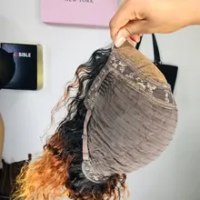 Peluca de pelo humano con corte Bob brasileño de ondas profundas cabello Natural SVT Remy, peluca con malla frontal con pelo de bebé