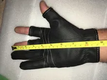 ABU Garcia-guantes de pesca de cuero de alta calidad, cómodos, antideslizantes, para pesca al aire libre, 1 par