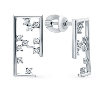 

Silver earrings with cubic zirconia sunlight sample 925