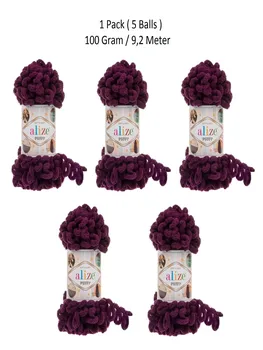 

Thread 1 Pack ( 5 Balls ) Alize Puffy Hand Knitting Yarn Colour Number: 111 ( Purple )