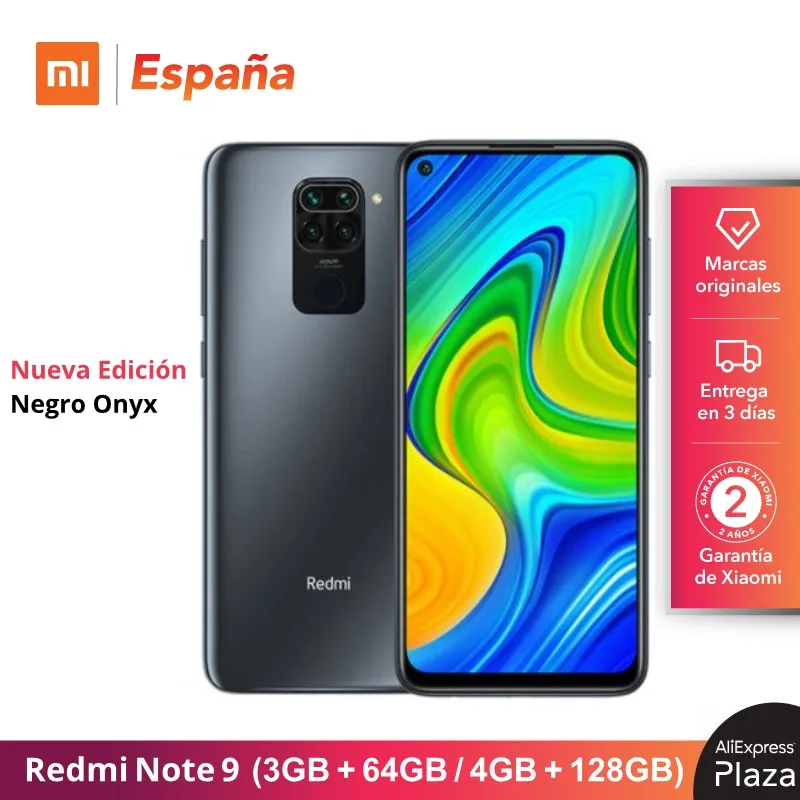 Xiaomi Redmi Note 9 (64GB 3GB RAM/128GB, 4GB RAM, Cuatro cámaras y 48 MP, Android, Nuevo, Libre) [Teléfono Movil Versión Global para España]