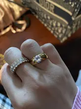 Anillo de compromiso de boda para hombre y mujer, sortija grande de acero de titanio y circón, oro de compromiso, regalo de San Valentín