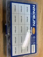 NINDEJIN-Juego de anillos de retención de presión, clip de circlip externo, acero inoxidable, acero al carbono, 5-19mm, 480 Uds.