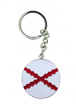 

Cross keychain Burgundy Flag of Spain Round Antique