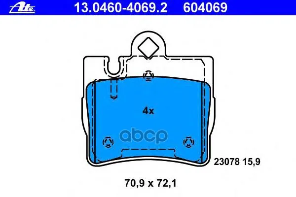 Колодки Тормозные Дисковые Ate 13046040692 Ate арт. 13046040692