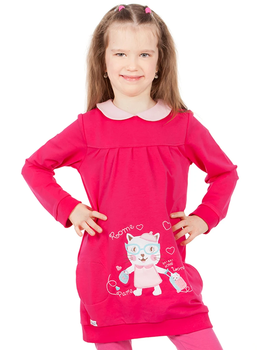 Платье для девочки Viva Baby D1803-1, фуксия